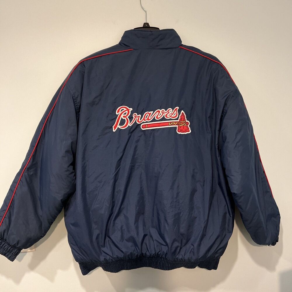 Vintage Logo Athletic Atlanta Braves Embroidered Windbreaker Jacket 2XL